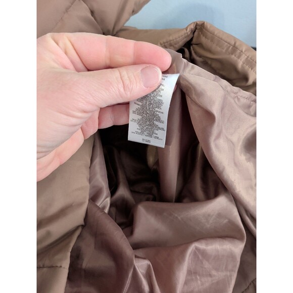 Lauren Ralph Lauren Goose Down Puffer Parka Jacket Women's Medium Brown Wool hoo - Picture 8 of 13